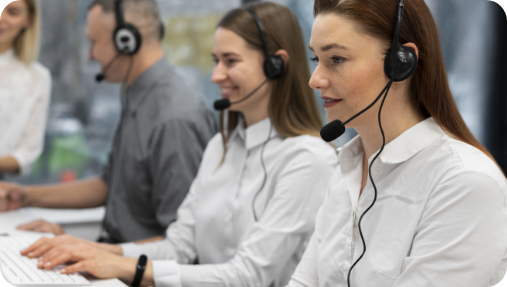 Operadores de un centro de contacto